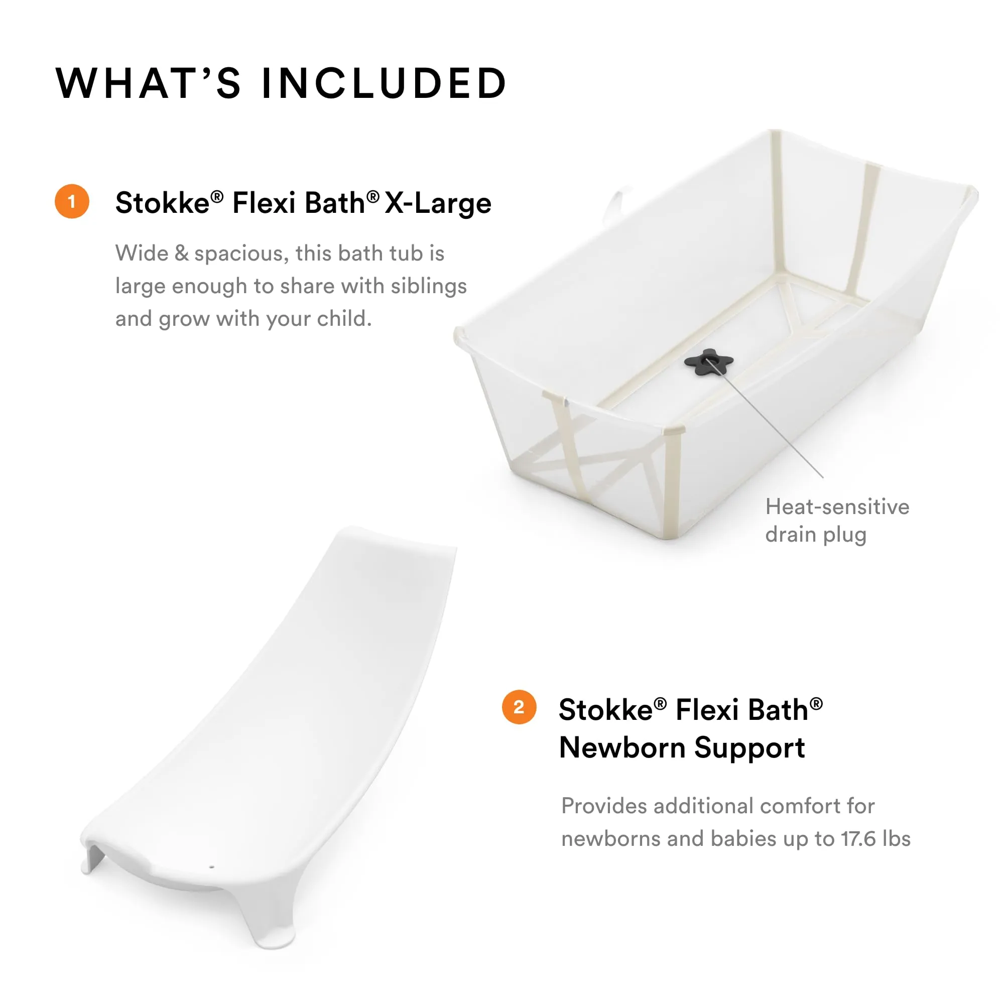 Stokke: Flexi Bath Bundle-Foldable Baby Bathtub Best for Newborns & Babies Up to 48 Months