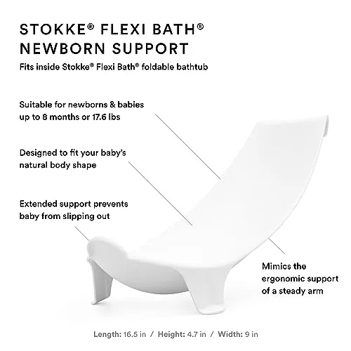 Stokke: Flexi Bath Bundle-Foldable Baby Bathtub Best for Newborns & Babies Up to 48 Months