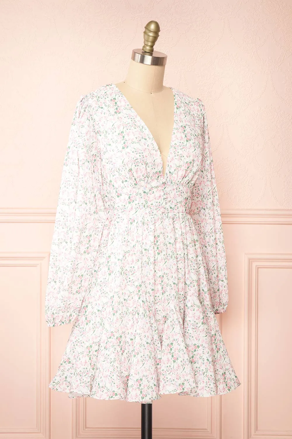 Teca | Short Floral Dress w/ Open Back