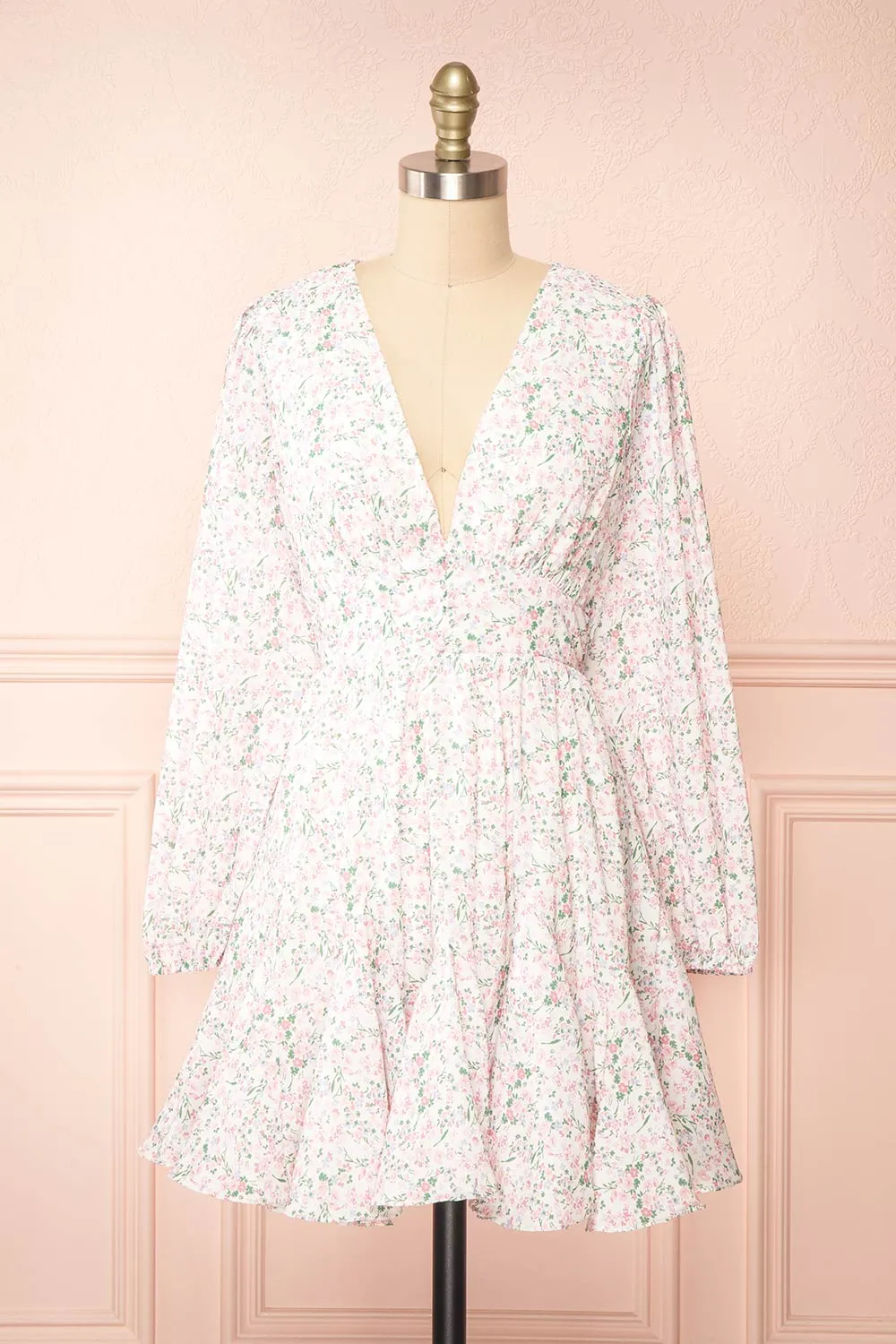 Teca | Short Floral Dress w/ Open Back