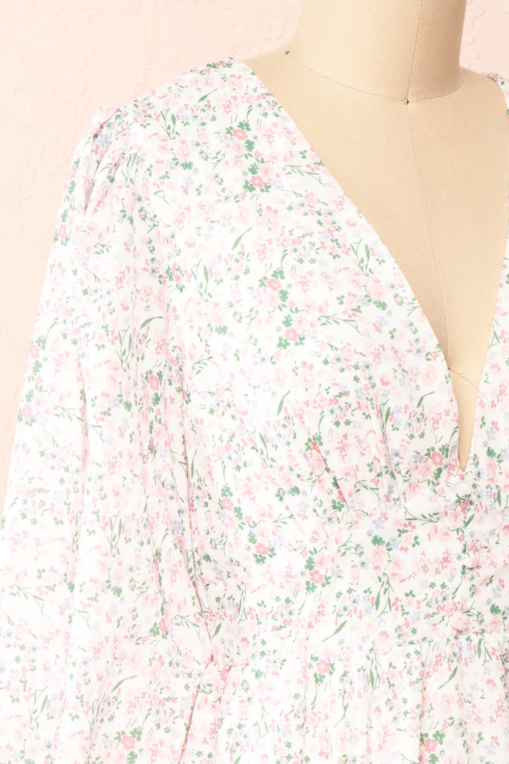 Teca | Short Floral Dress w/ Open Back