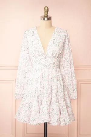Teca | Short Floral Dress w/ Open Back