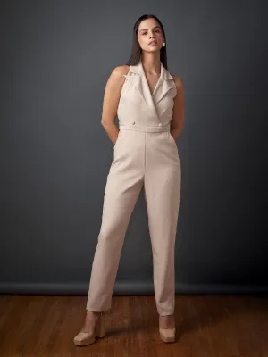 Teresa Collared Jumpsuit-Ivory
