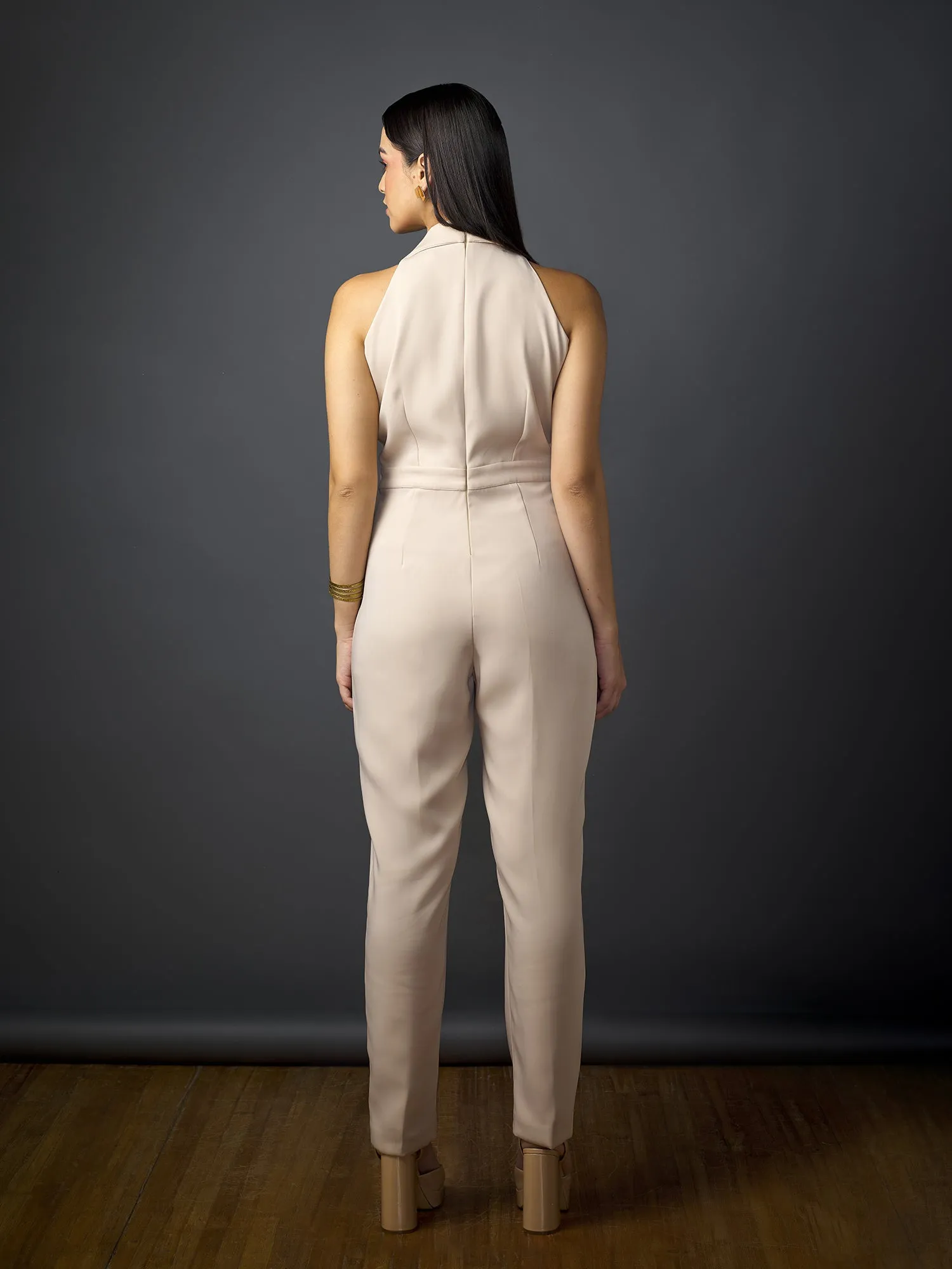 Teresa Collared Jumpsuit-Ivory
