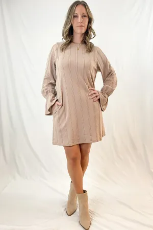 Textured Knit Bell Sleeve Dress | 5 Colors | All Sales Final