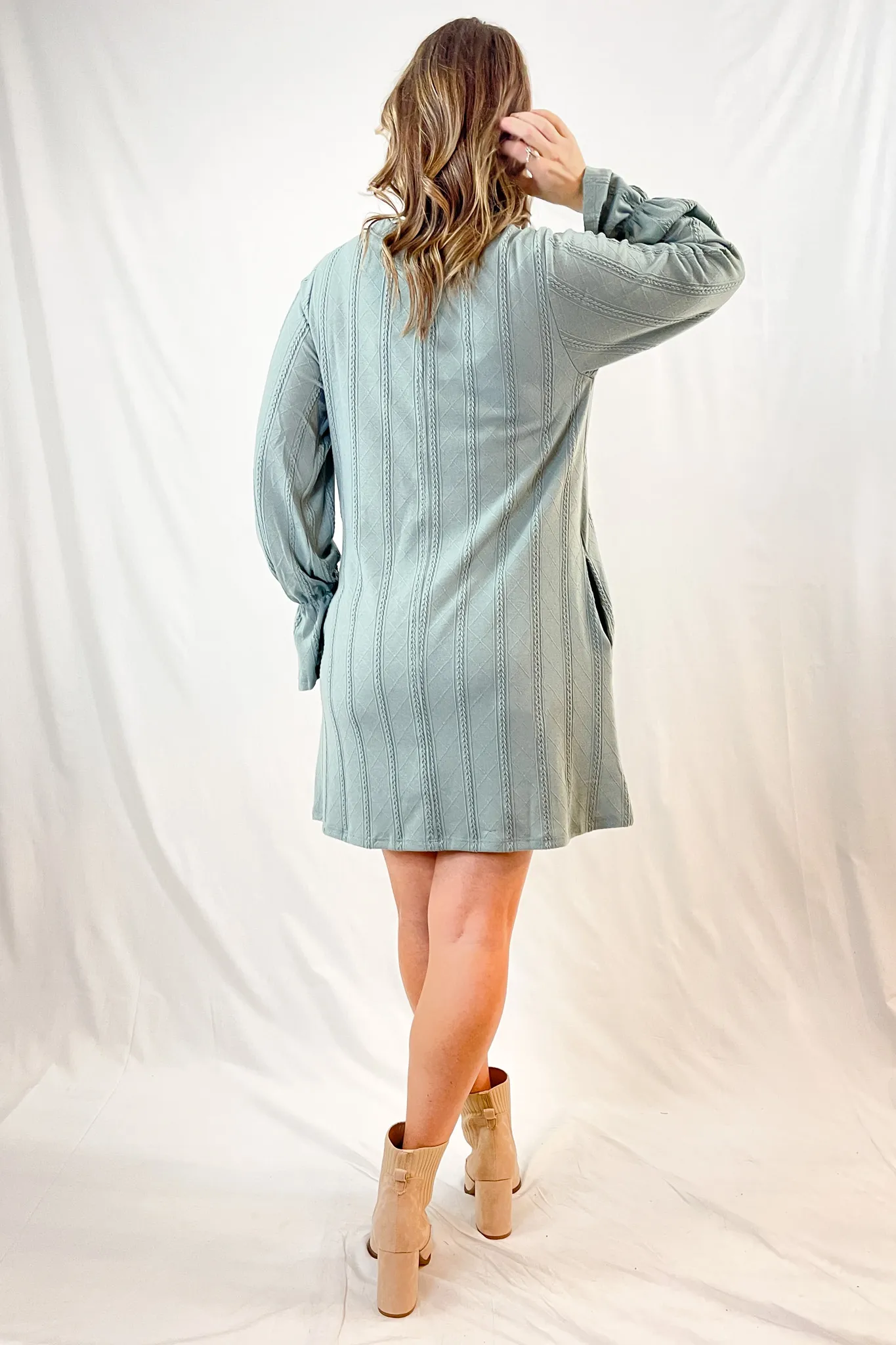 Textured Knit Bell Sleeve Dress | 5 Colors | All Sales Final