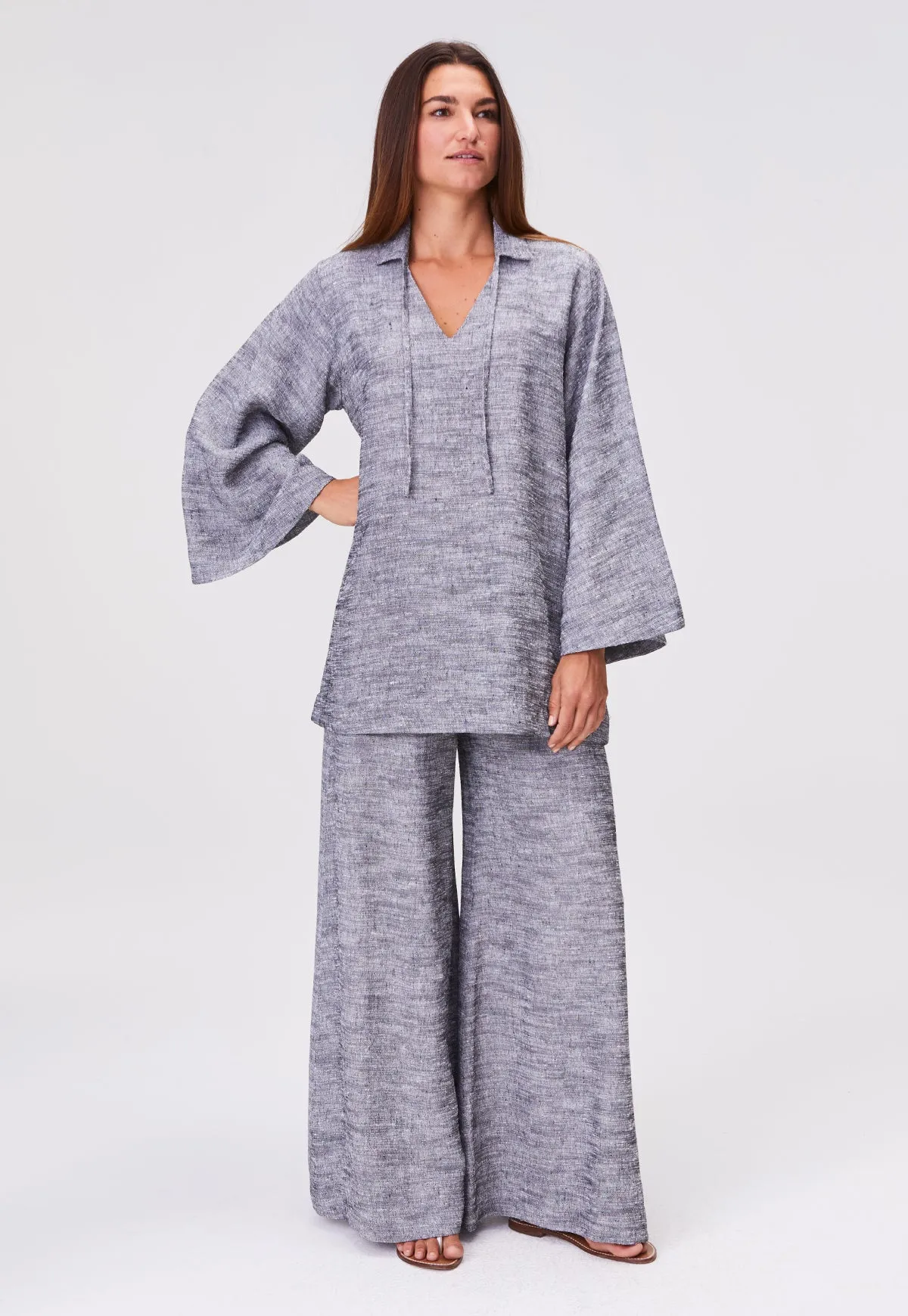 THE TUNIC TOP in BLACK SHANTUNG