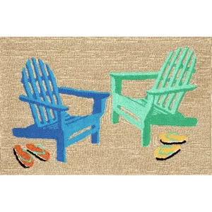 Trans-Ocean FRONTPORCH Indoor/Outdoor Hand Tufted  Durable Area Rug  - Seaside