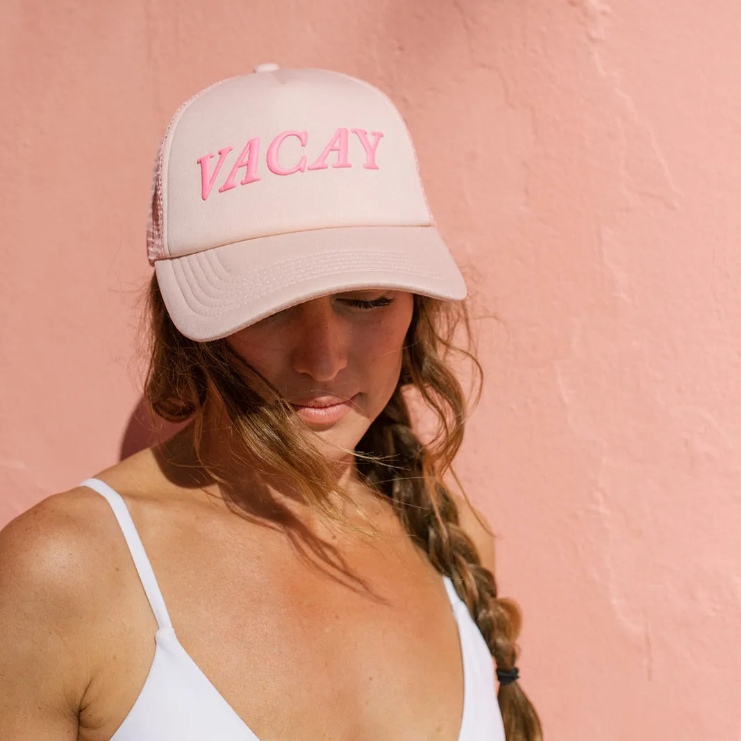Vacay Trucker Hat- Pink