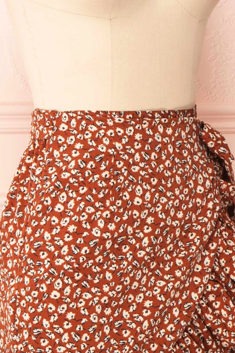 Varinia | Patterned Ruffle Short Wrap Skirt