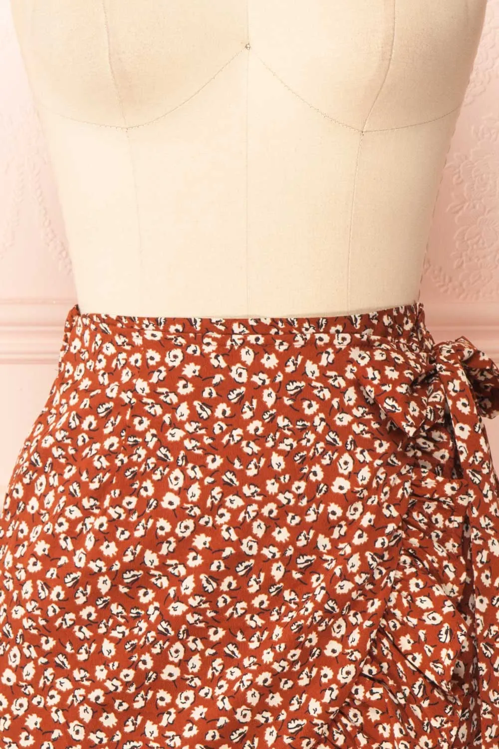 Varinia | Patterned Ruffle Short Wrap Skirt