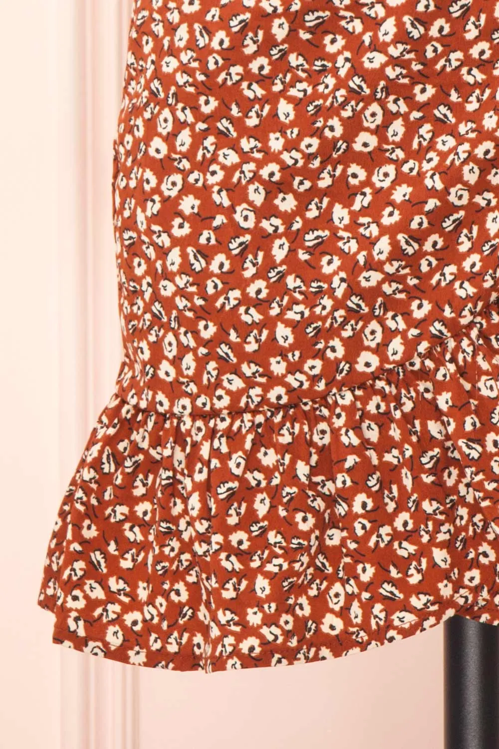 Varinia | Patterned Ruffle Short Wrap Skirt