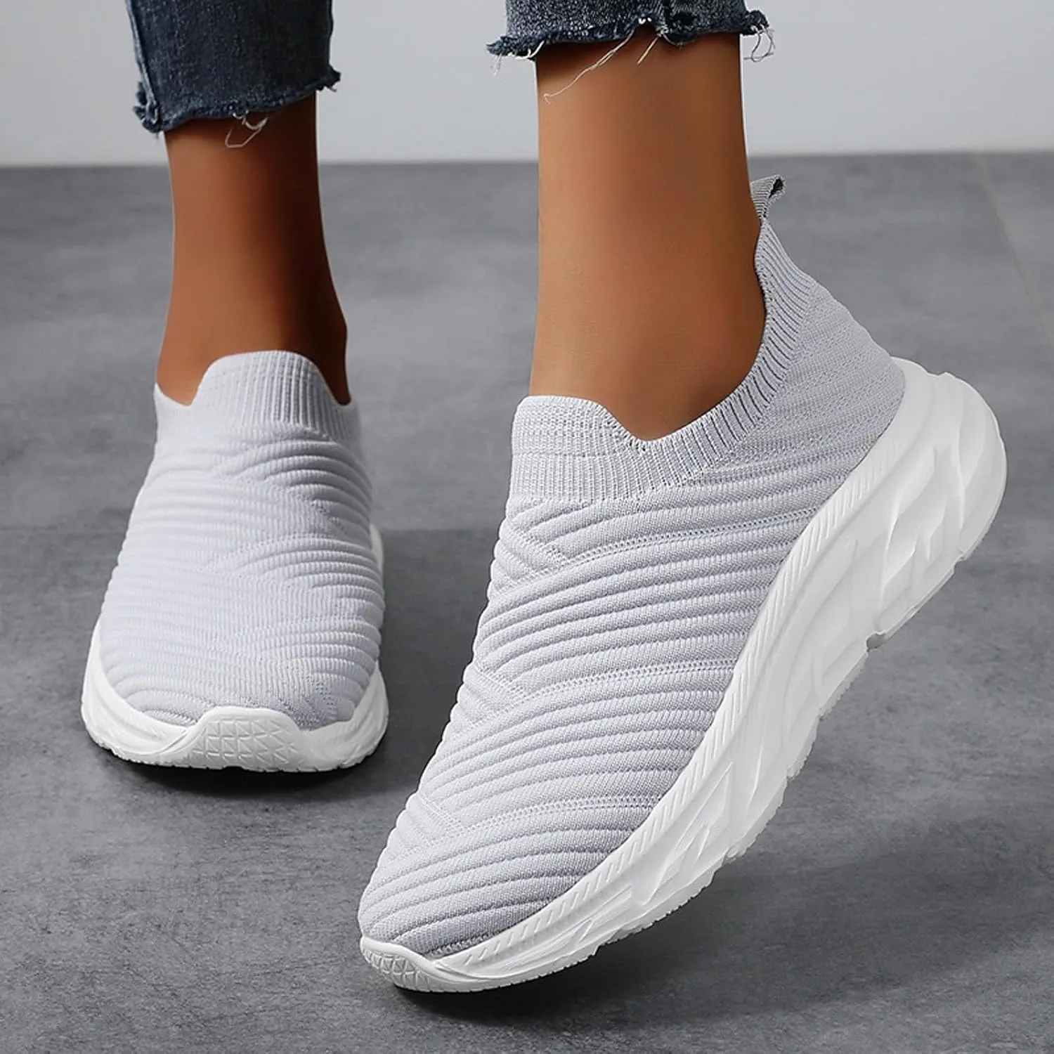 Walking Shoes Women Comfort Athletic Slip On Walking Shoes Comfortable Lightweight Breathable Non Slip Tennis Workout Running Sneakers