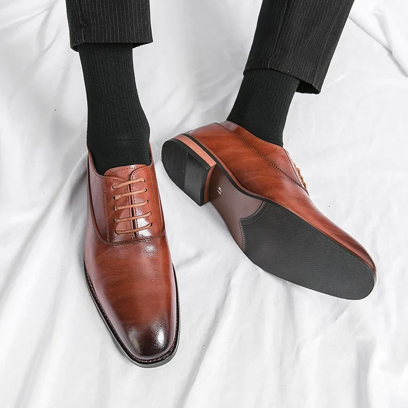 West Louis Classic Business Formal Pointed Leather Oxford Shoes