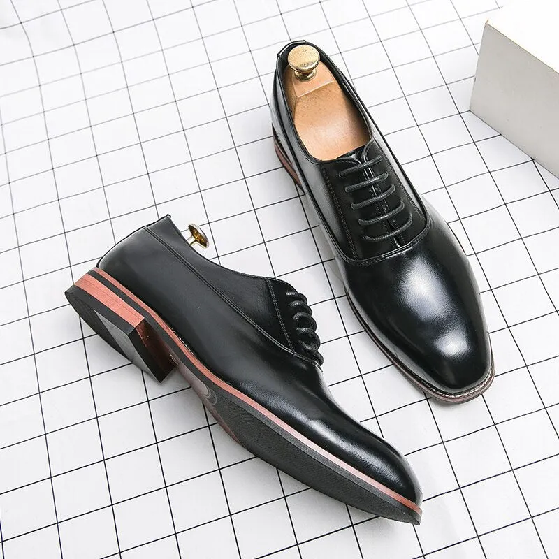 West Louis Classic Business Formal Pointed Leather Oxford Shoes