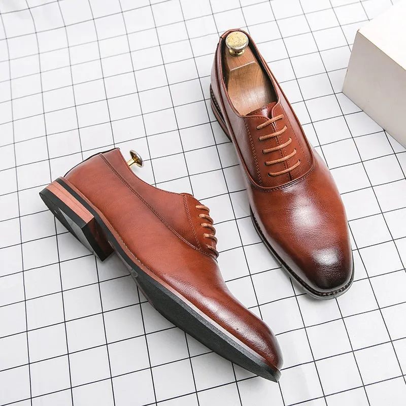 West Louis Classic Business Formal Pointed Leather Oxford Shoes