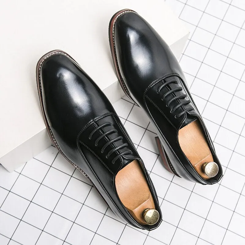 West Louis Classic Business Formal Pointed Leather Oxford Shoes