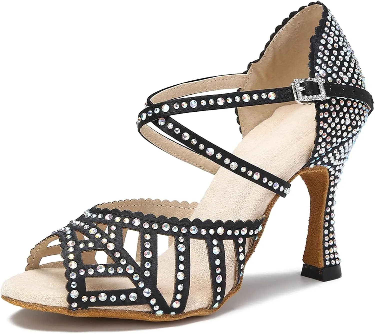 White Wedding Shoes - Jazz/Salsa Ballroom Latin Heels (9cm/3.54")