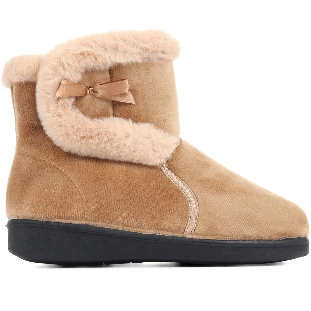 Wide Fit Ladies Slipper Boots - QINGD32001 / 319 133