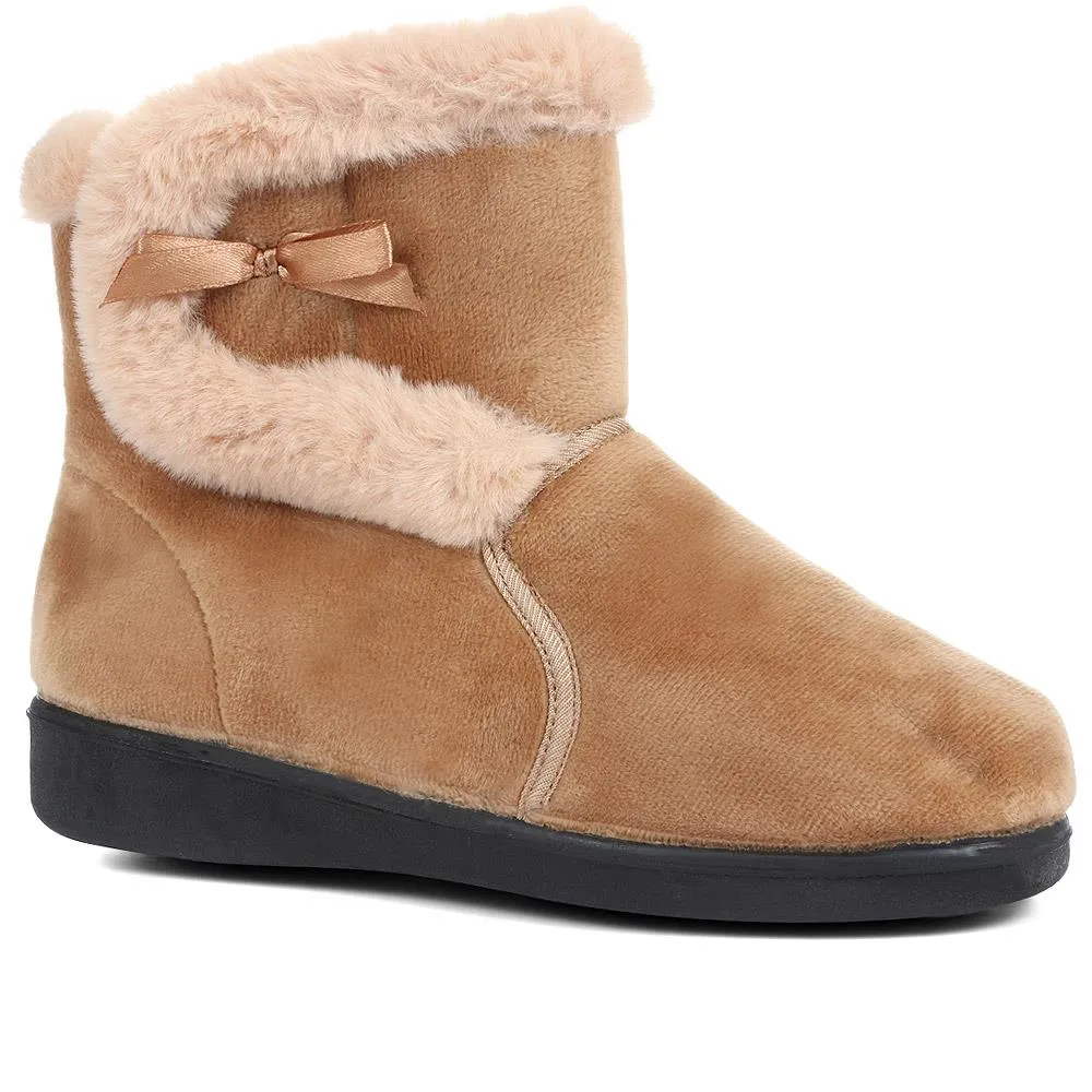Wide Fit Ladies Slipper Boots - QINGD32001 / 319 133