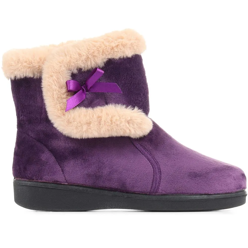 Wide Fit Ladies Slipper Boots - QINGD32001 / 319 133