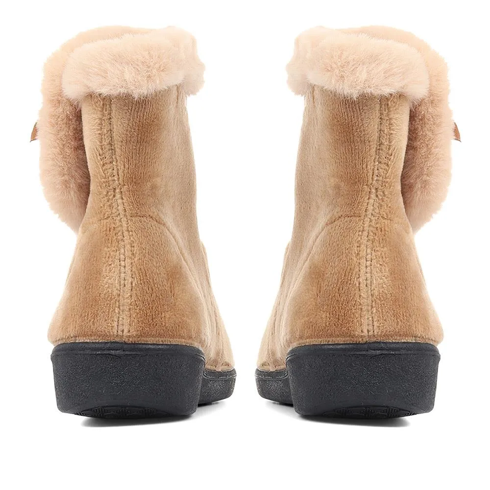 Wide Fit Ladies Slipper Boots - QINGD32001 / 319 133