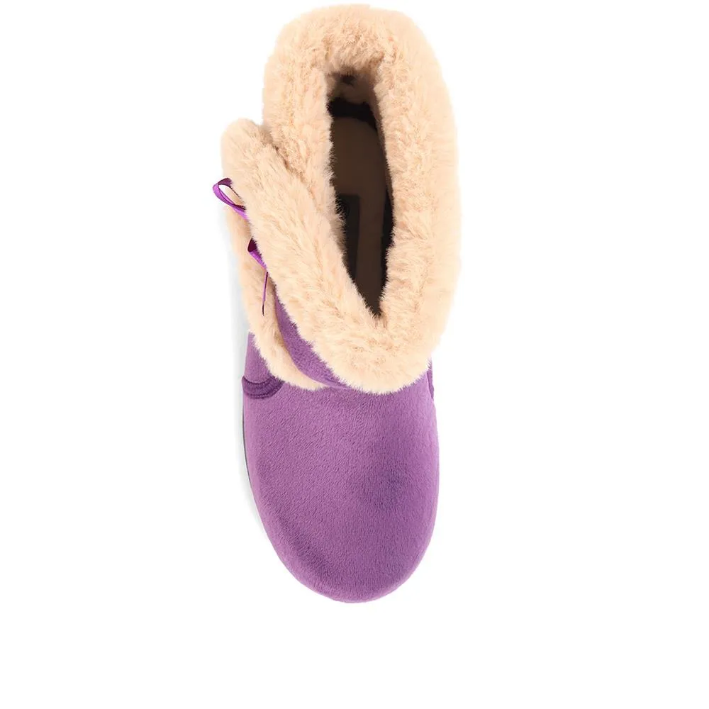 Wide Fit Ladies Slipper Boots - QINGD32001 / 319 133