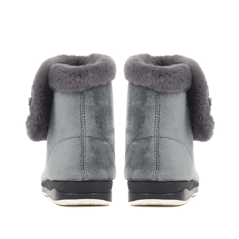 Wide Fit Ladies Slipper Boots - QINGD32001 / 319 133
