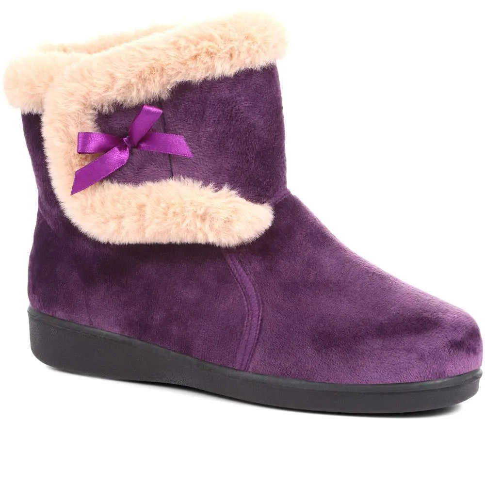 Wide Fit Ladies Slipper Boots - QINGD32001 / 319 133