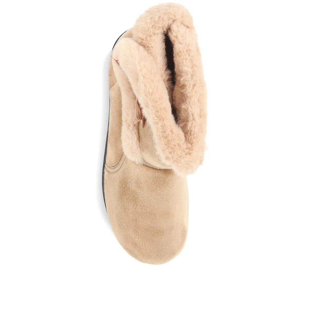 Wide Fit Ladies Slipper Boots - QINGD32001 / 319 133