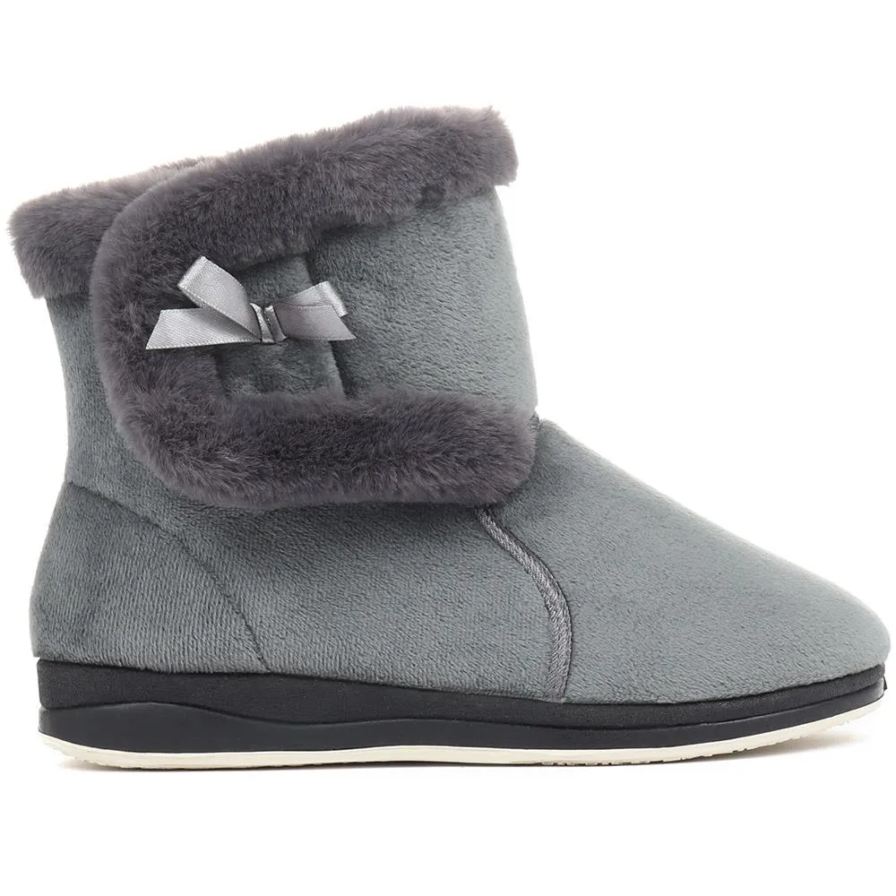 Wide Fit Ladies Slipper Boots - QINGD32001 / 319 133