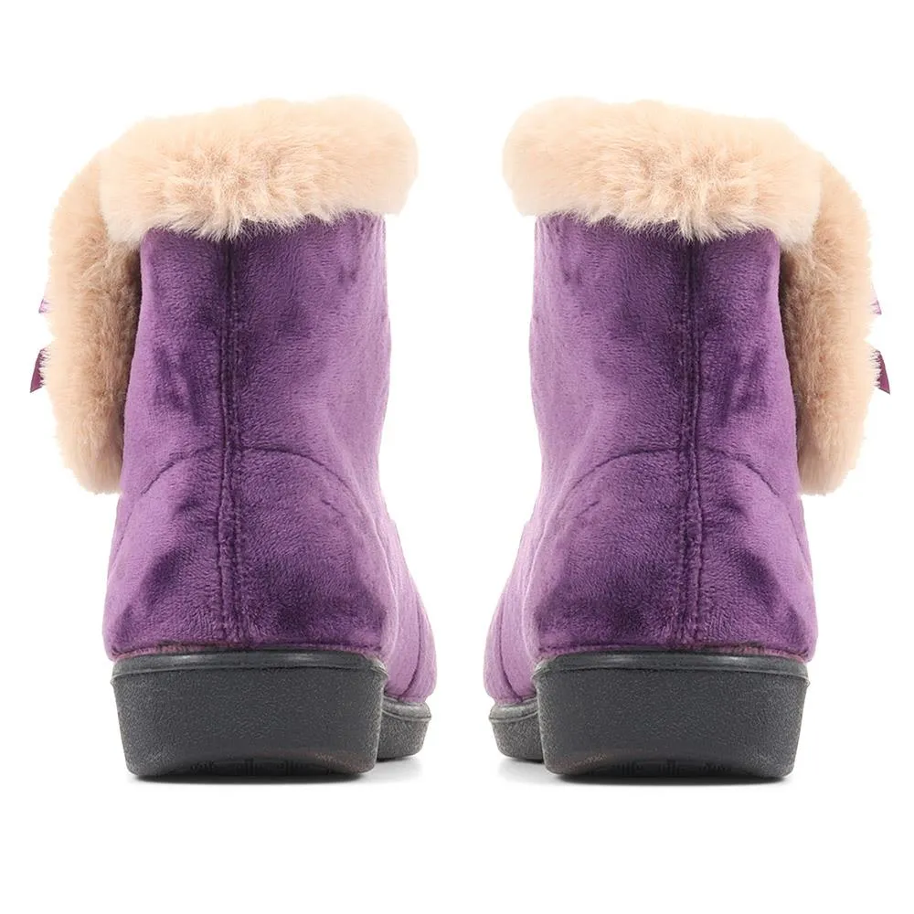 Wide Fit Ladies Slipper Boots - QINGD32001 / 319 133