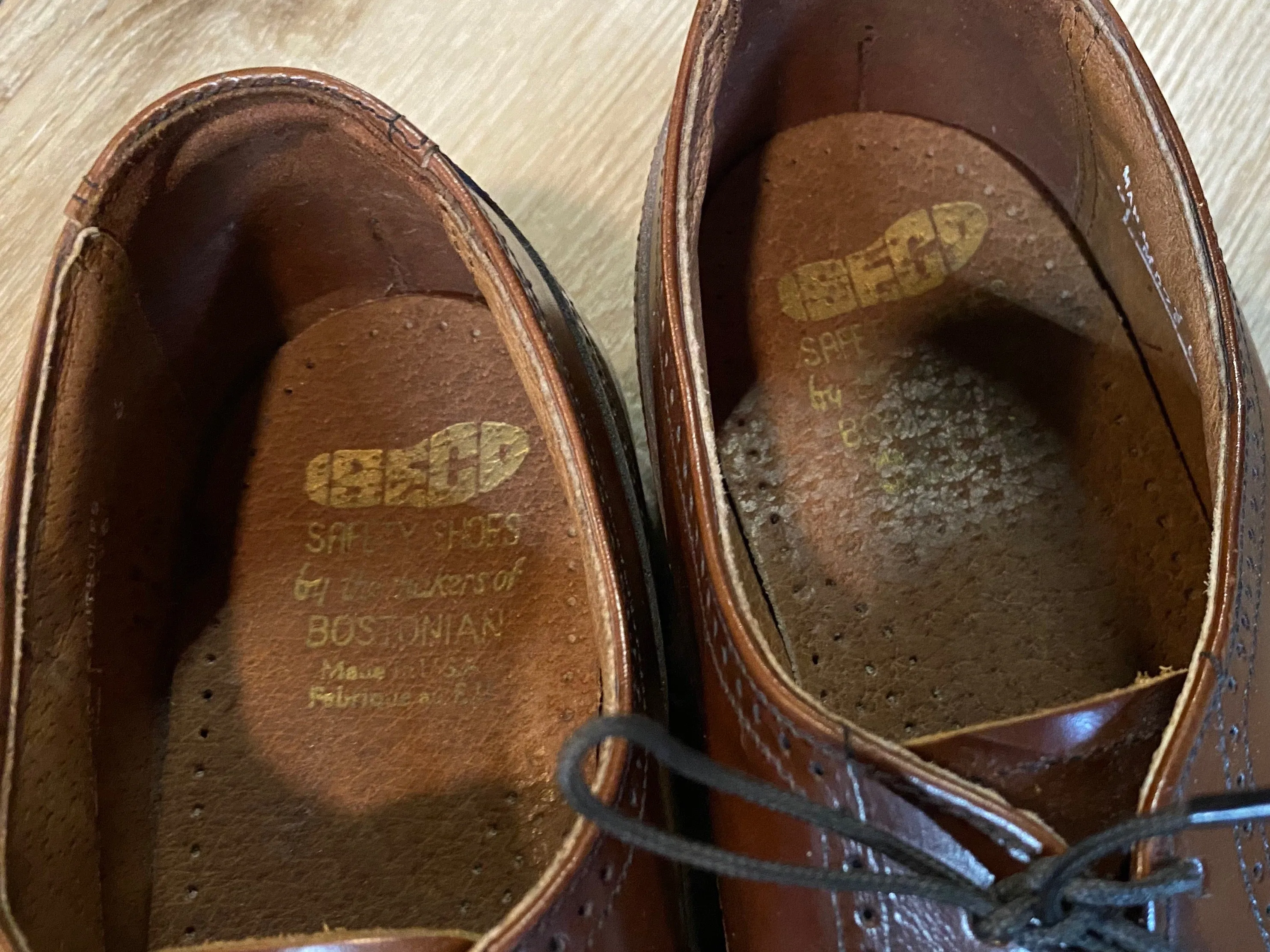 Wingtip Brogue Steel Toe Seco Bostonian Oxford Shoes 9.5M 42/43 (USA)