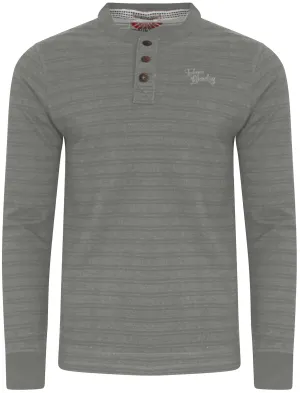 Winter Peak Henley Long Sleeve Top in Light Grey Marl - Tokyo Laundry