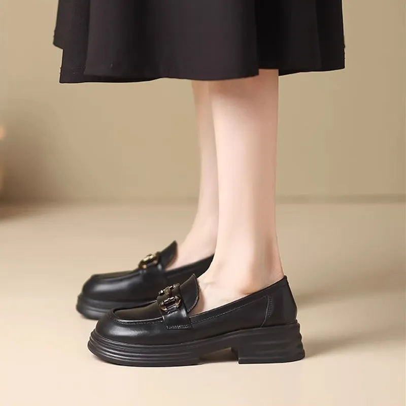 Women Retro Soft Leather Casual JK loafers