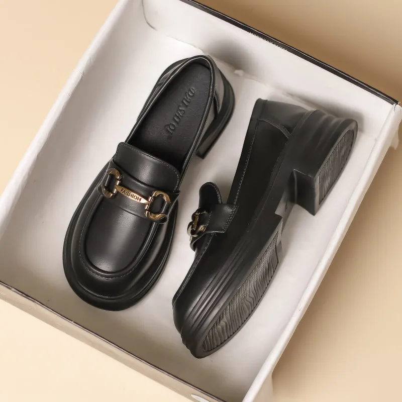 Women Retro Soft Leather Casual JK loafers