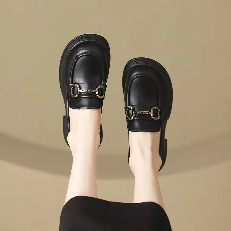 Women Retro Soft Leather Casual JK loafers