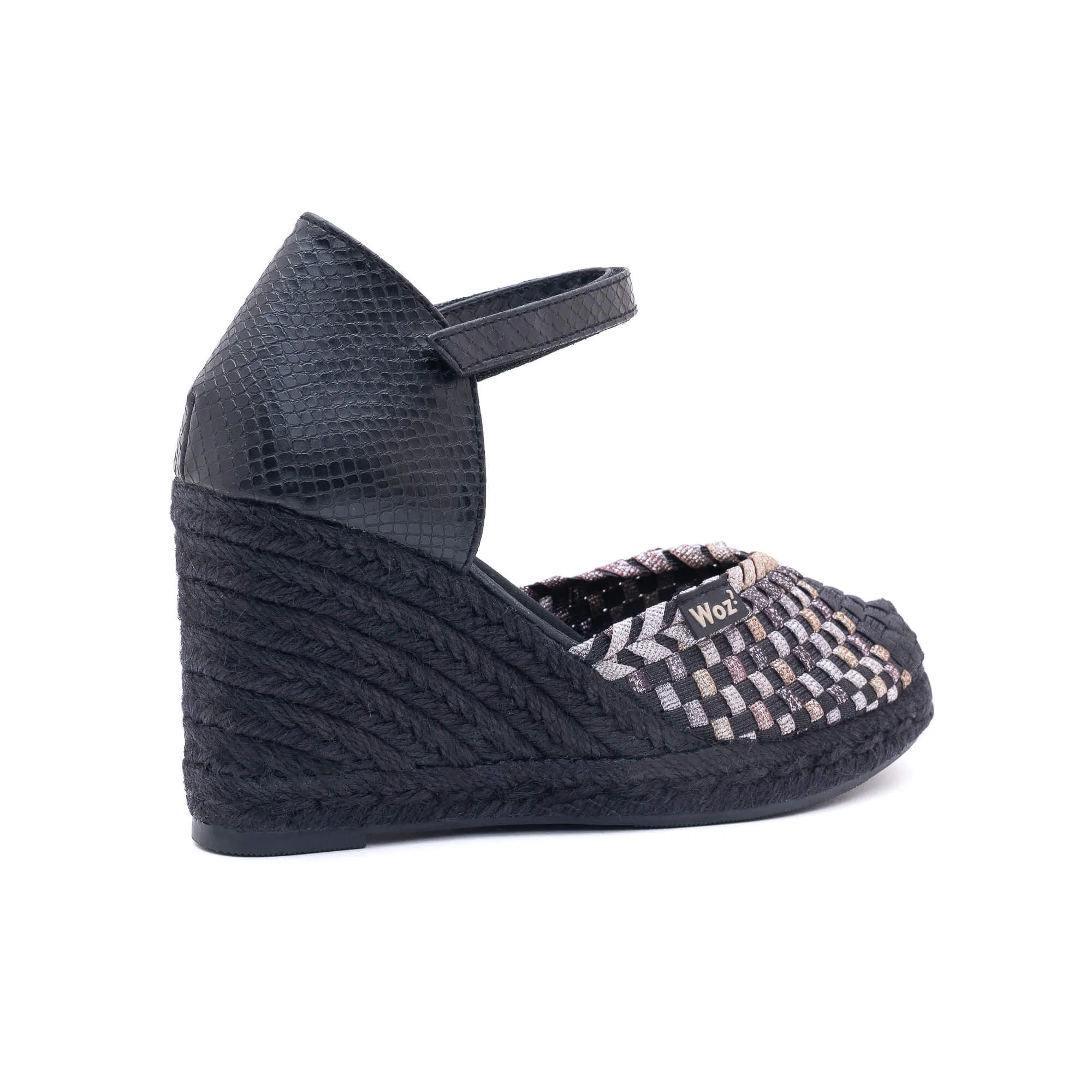 Zaira Black & Multi Bronze Espadrilles